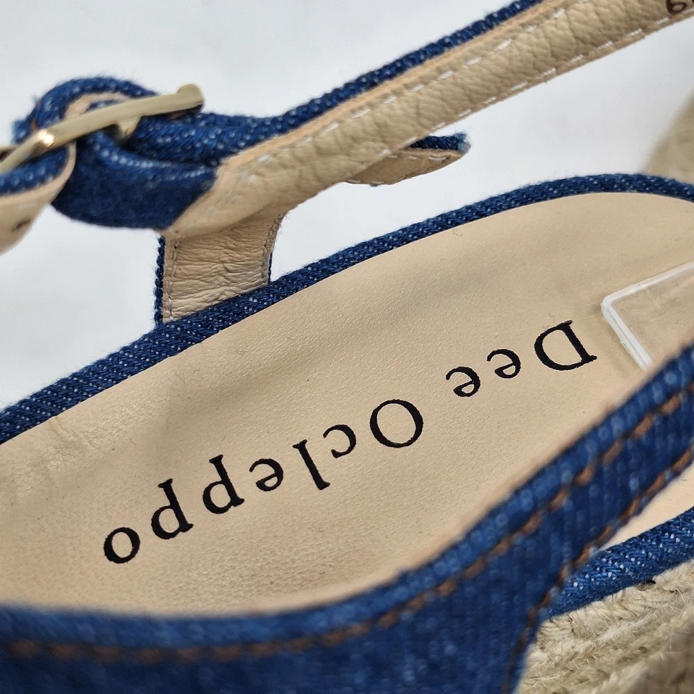 Dee Ocleppo Gaga Mayory Denim Platform Buckle Sandal Braided - Picture 4 of 10